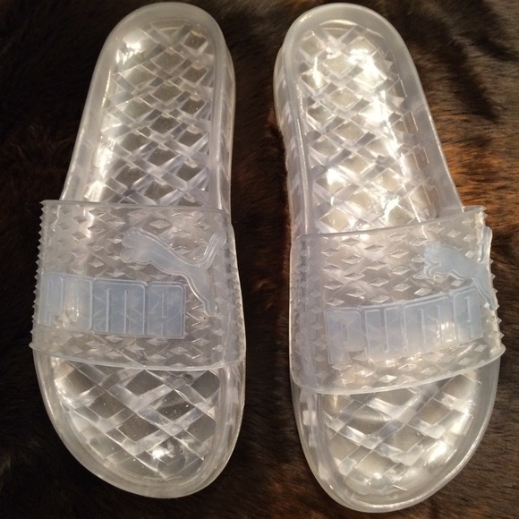 clear puma sandals